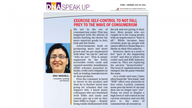 Anu shares her thoughts in DNA